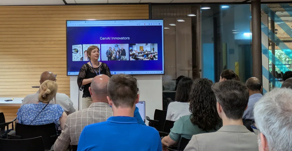Adina Gray leading a practical AI workshop